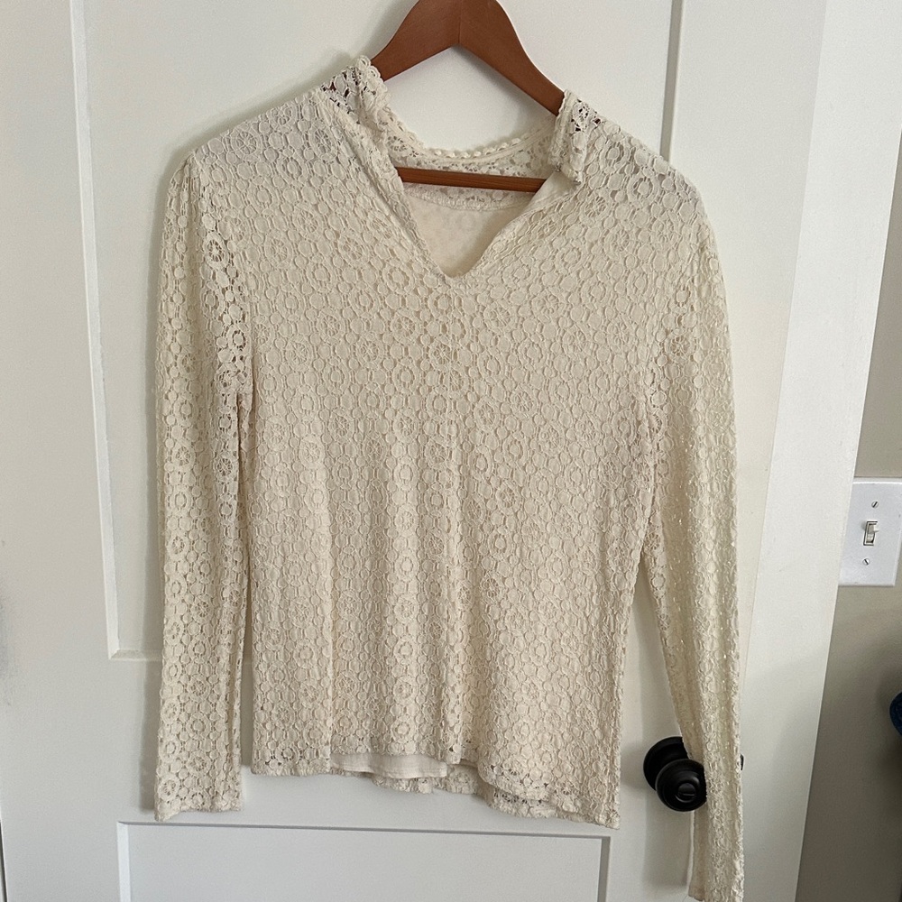 Banana Republic Cream Lace Blouse